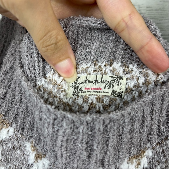 Free People Dream Diamonds Knitted Romper Gray - Picture 7 of 8